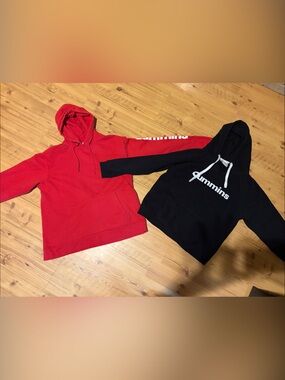 Mr & Mrs Cummins Hoodies. Mens Red & Women’s Black with white Cummins logo.